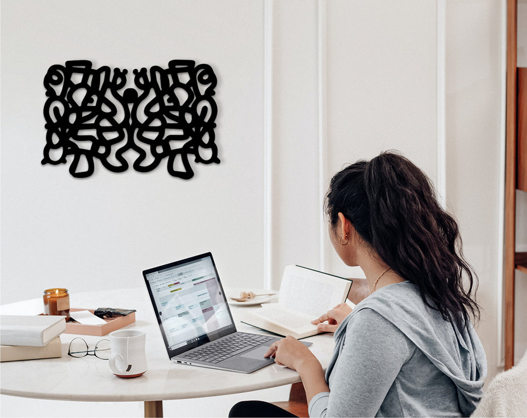Minimalist Wood Wall Sculpture, Trendy Office Art, Housewarming Gift