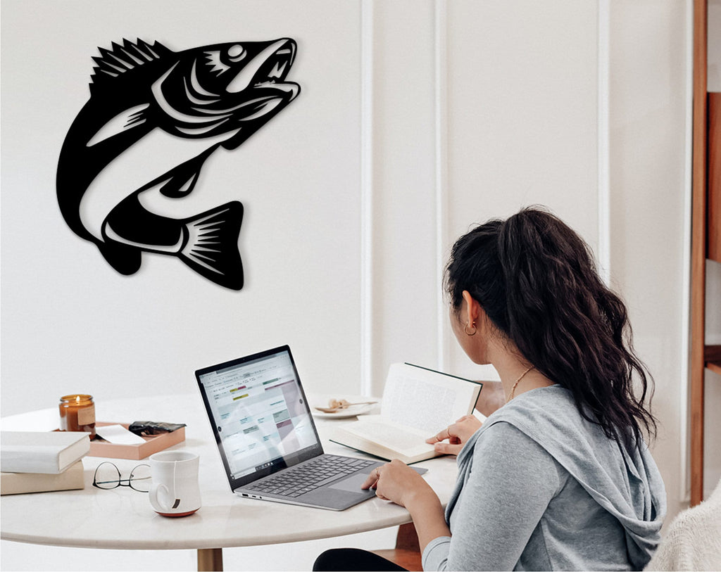 Carp Fish Wall Art: Geometric MDF Nautical Decor