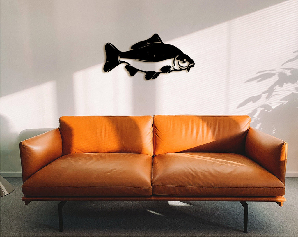 Carp Fish Wall Art: Geometric MDF Nautical Decor