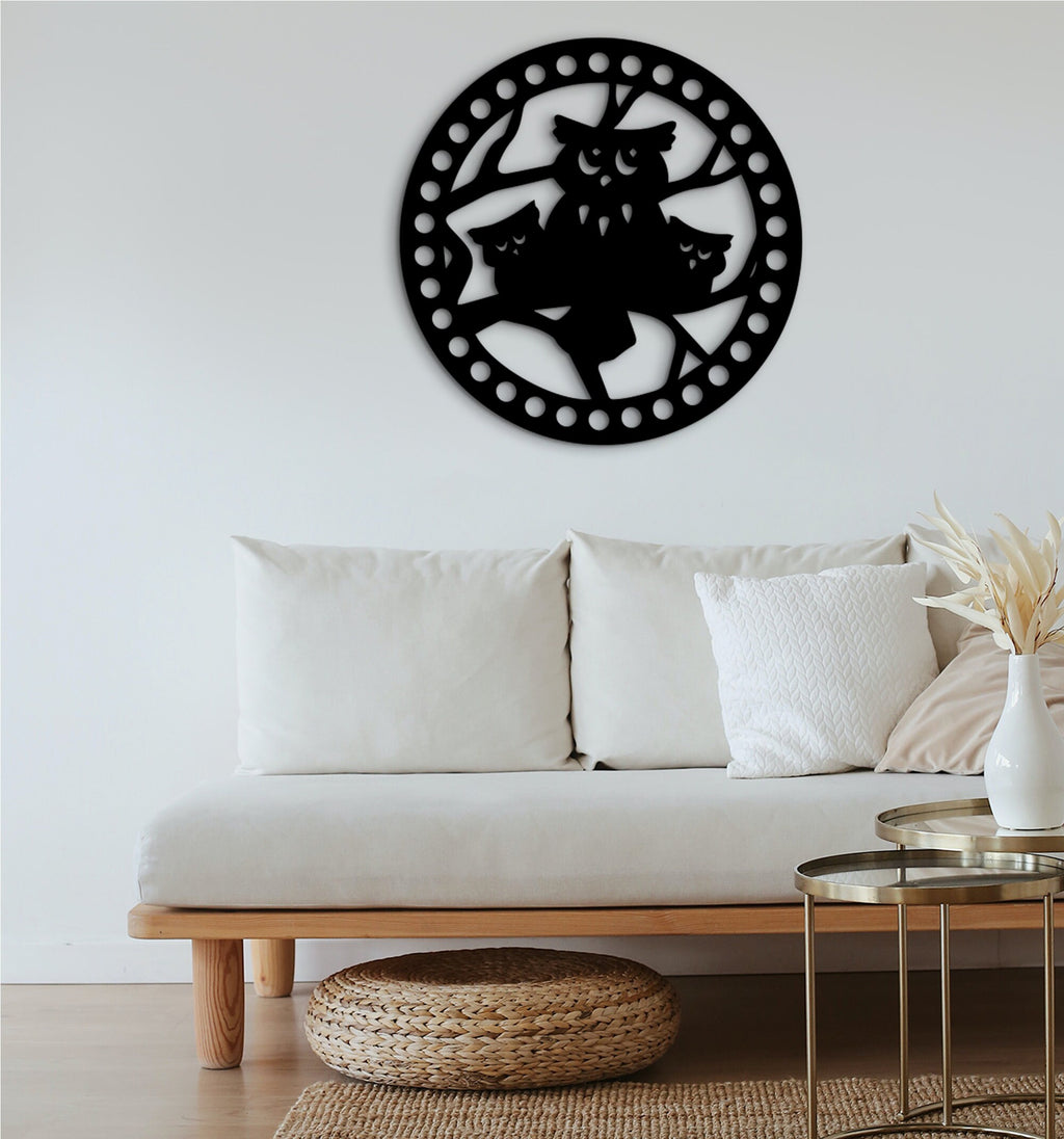 Geometric Owl Wall Decor: FSC Wood, Modern Animal Art