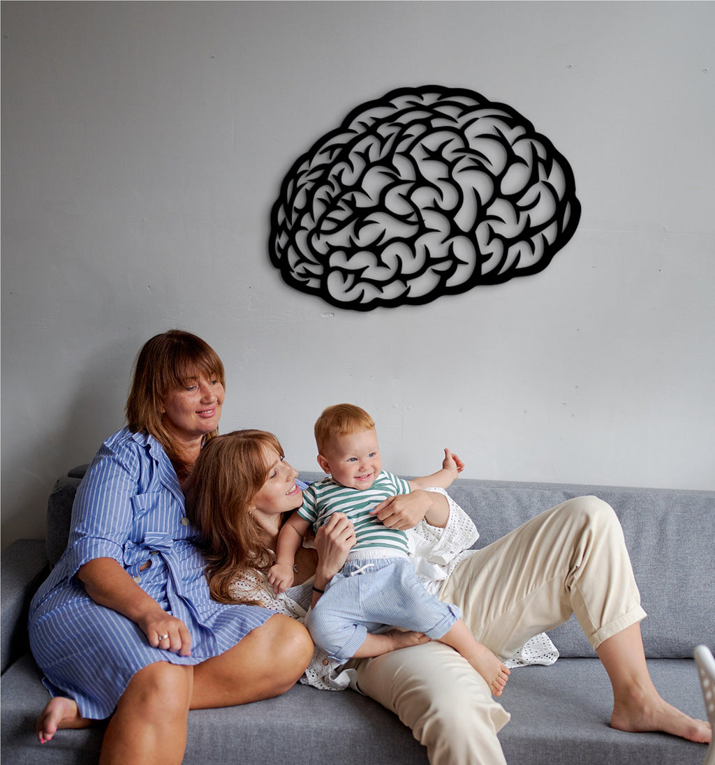 Anatomical Brain Wood Wall Decor: Neurology Gift, Digital Brain Artwork