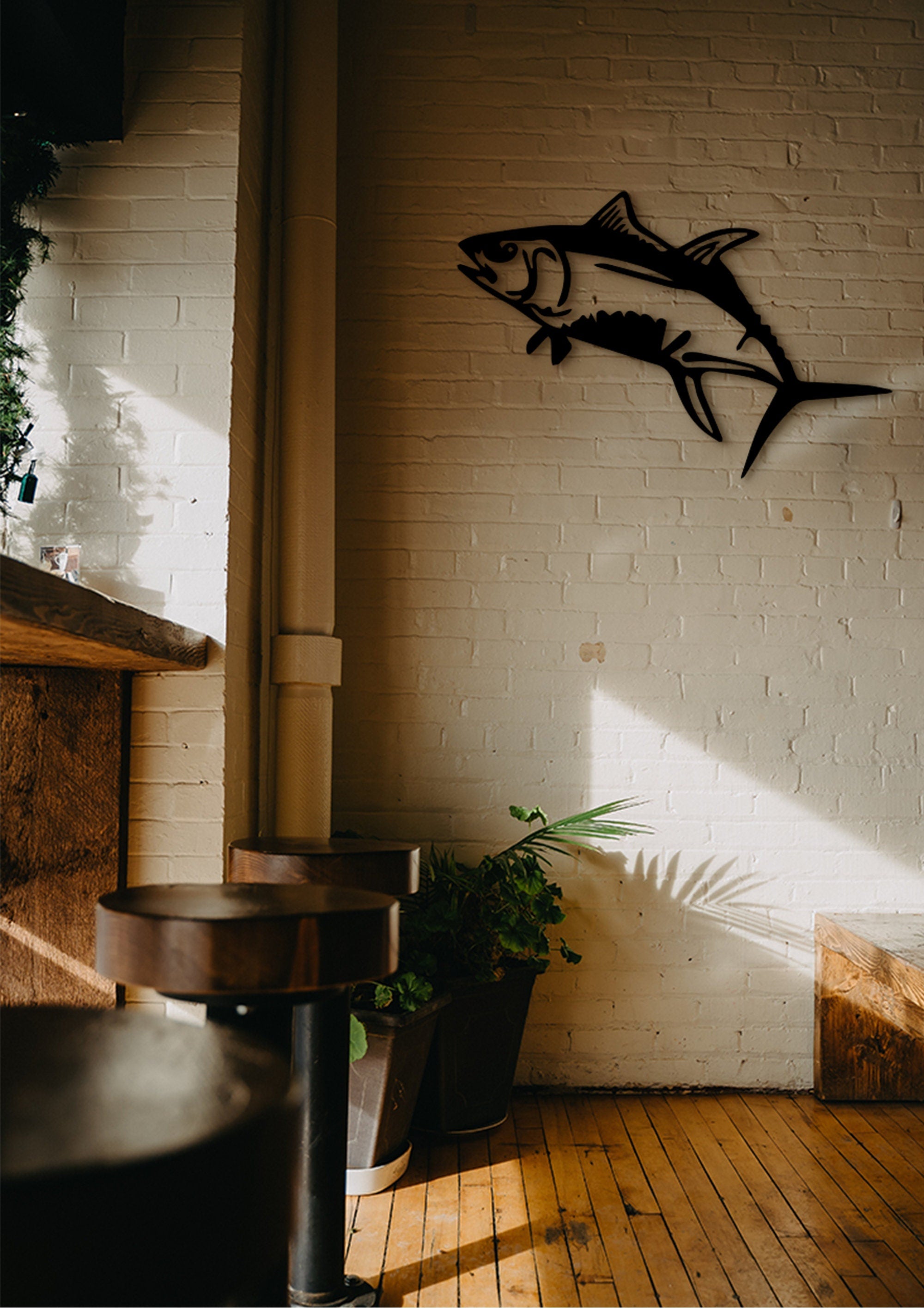 Carp Fish Wood Wall Art: Geometric Angler Gift