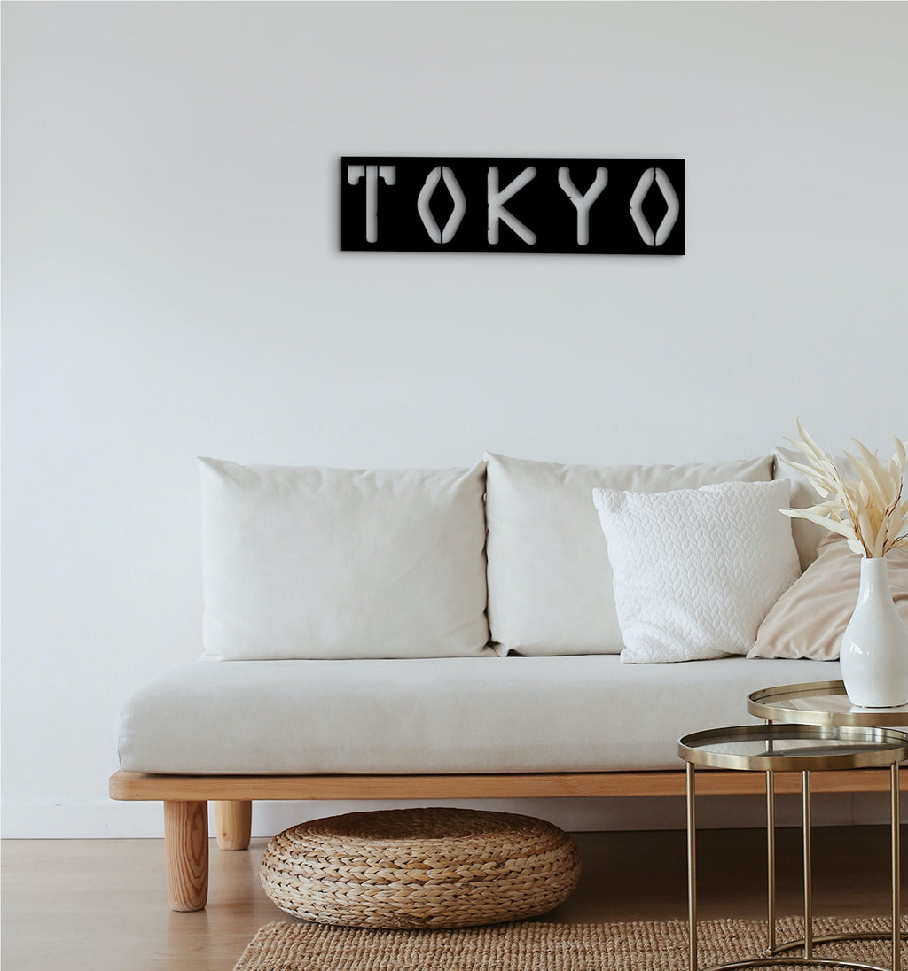 Tokyo Wood City Sign: 3D Shadow Wall Art