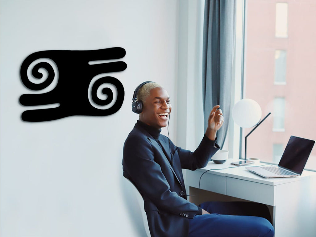 Adinkra Symbol Wood Wall Decor, African Akom Sign