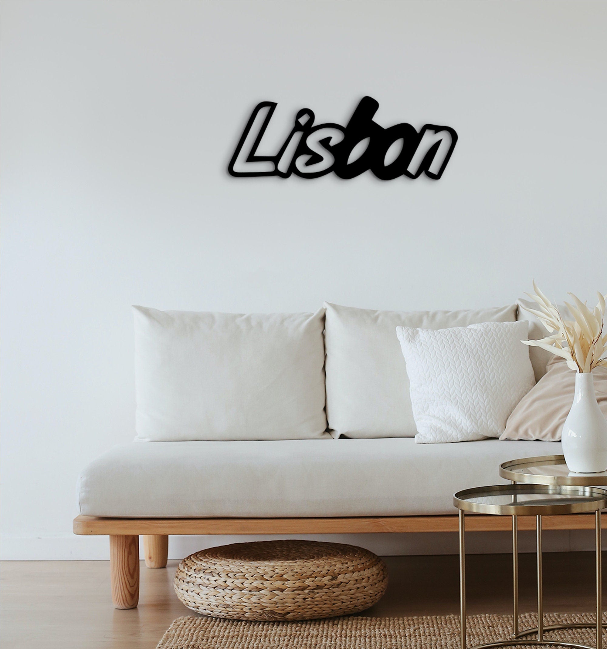 Lisbon Wood Cityscape Wall Art: 3D Shadow Decor
