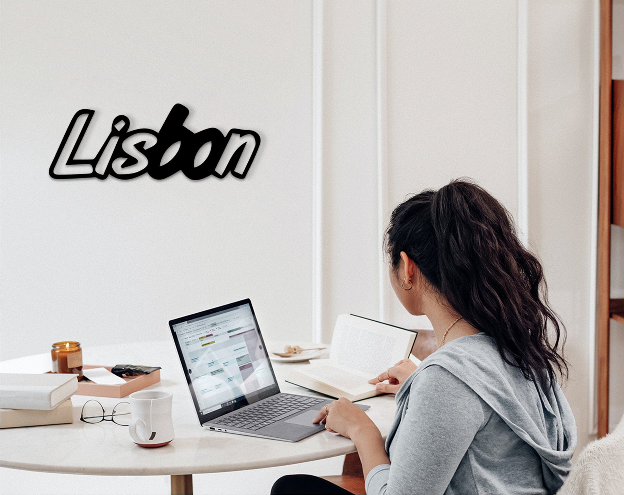 Lisbon Wood Cityscape Wall Art: 3D Shadow Decor