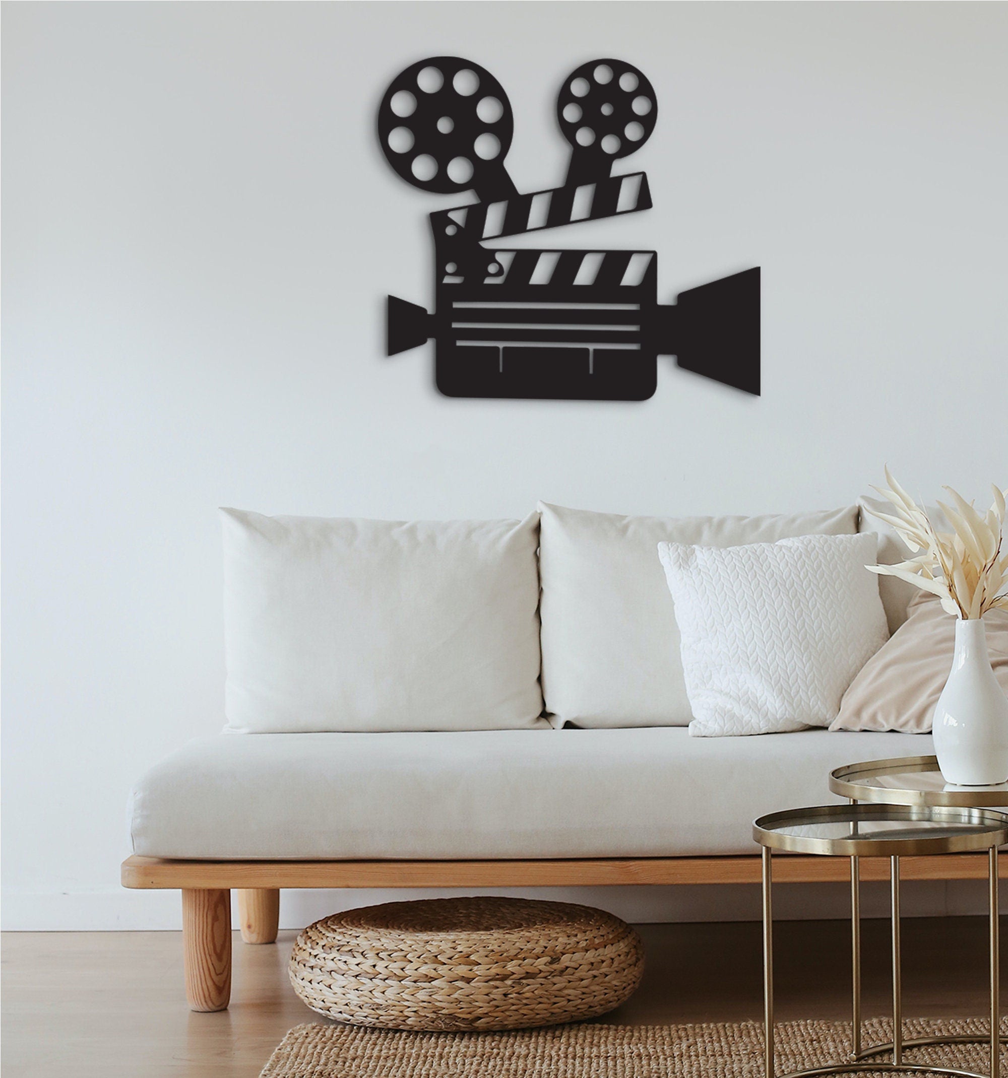 Retro Camera Wood Wall Art: 3D Shadow Effect Decor