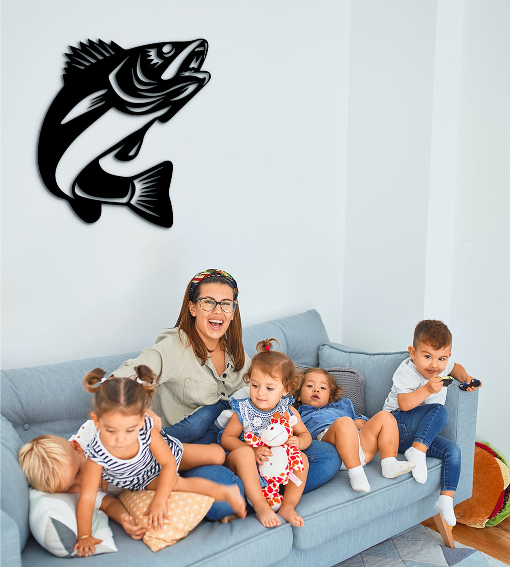 Carp Fish Wall Art: Geometric MDF Nautical Decor