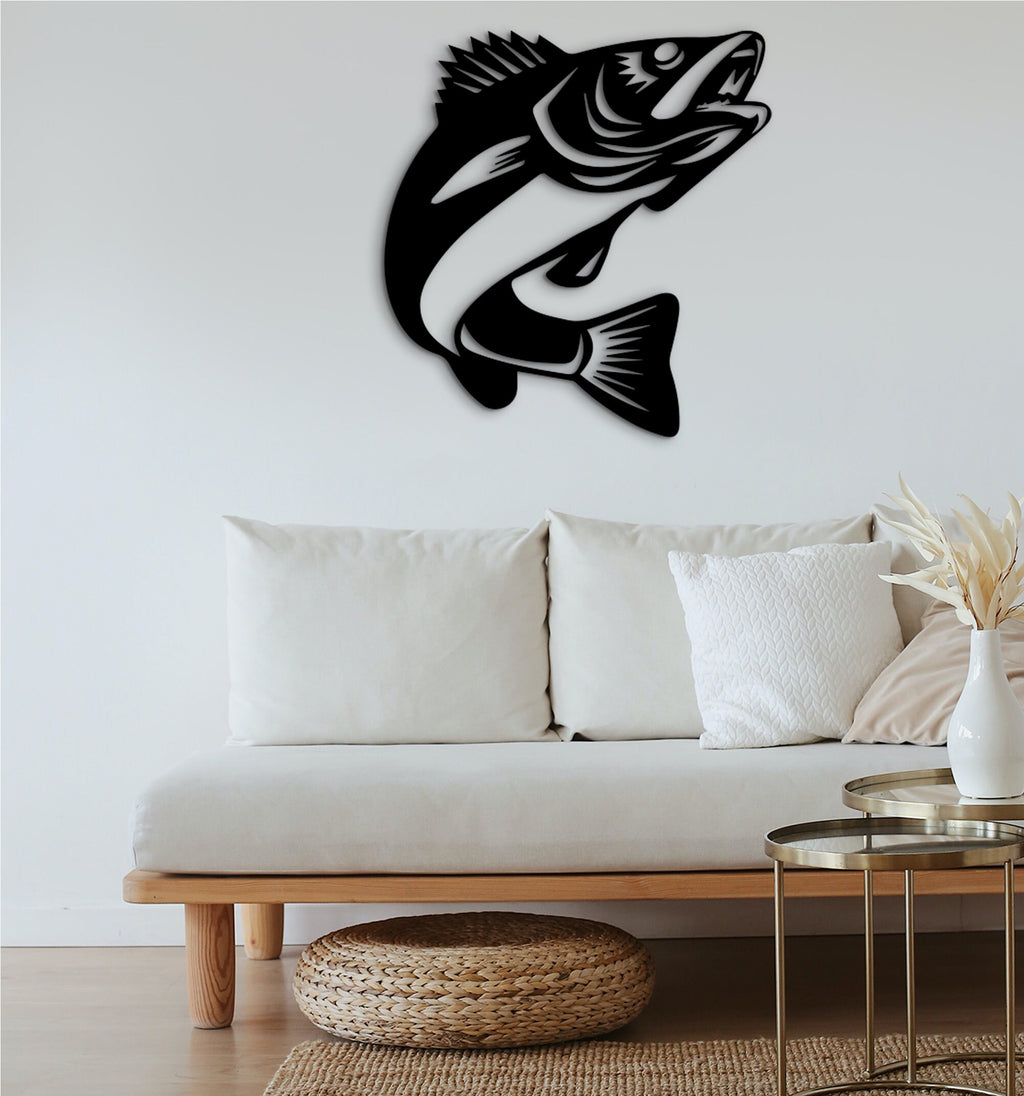 Carp Fish Wall Art: Geometric MDF Nautical Decor