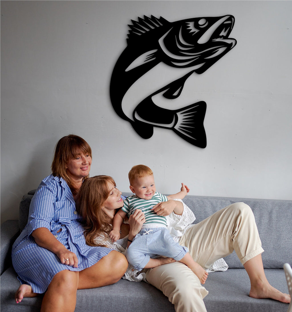 Carp Fish Wall Art: Geometric MDF Nautical Decor