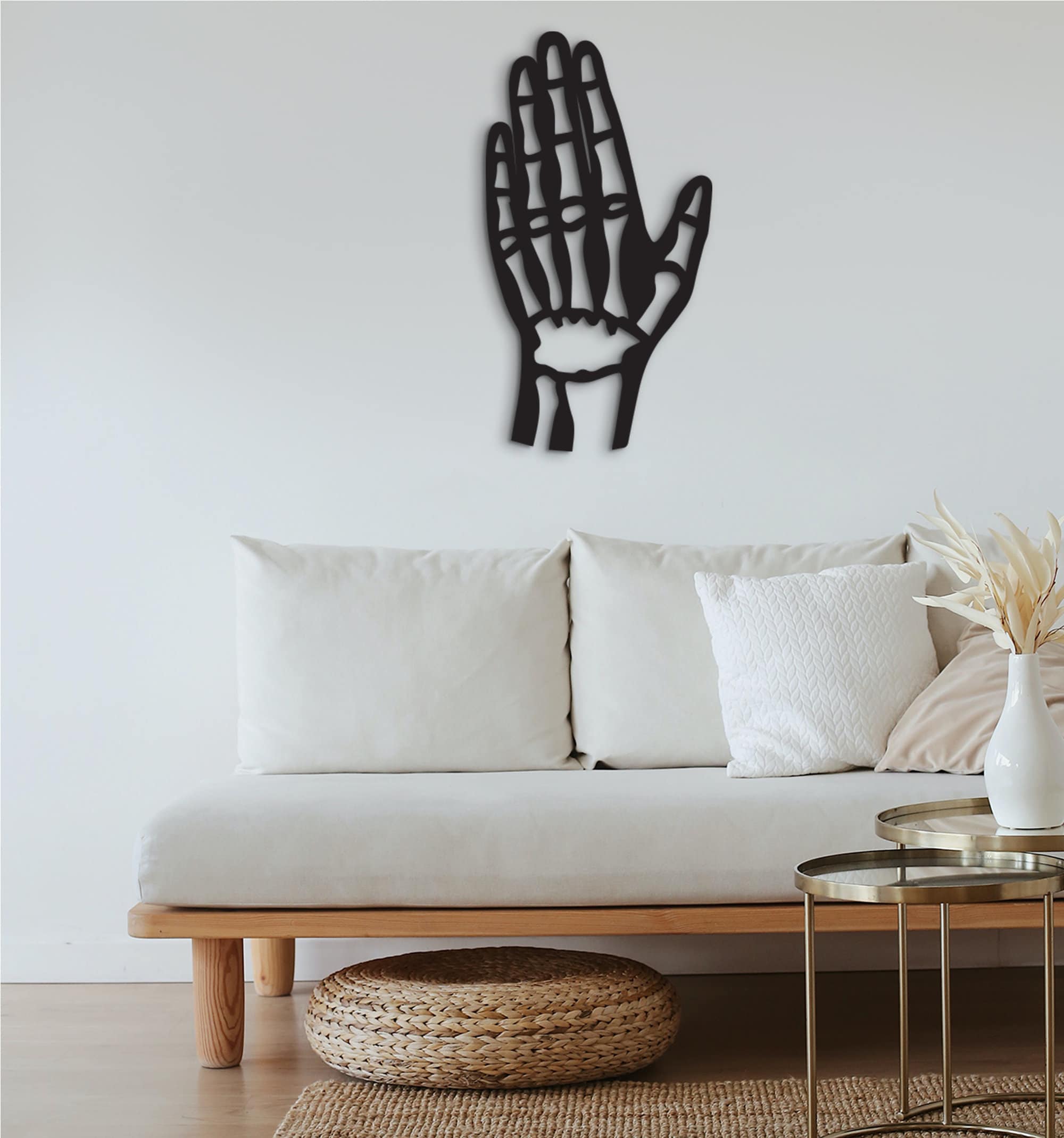 Hand and Fingers Wood Wall Art: Biology Anatomy Decor
