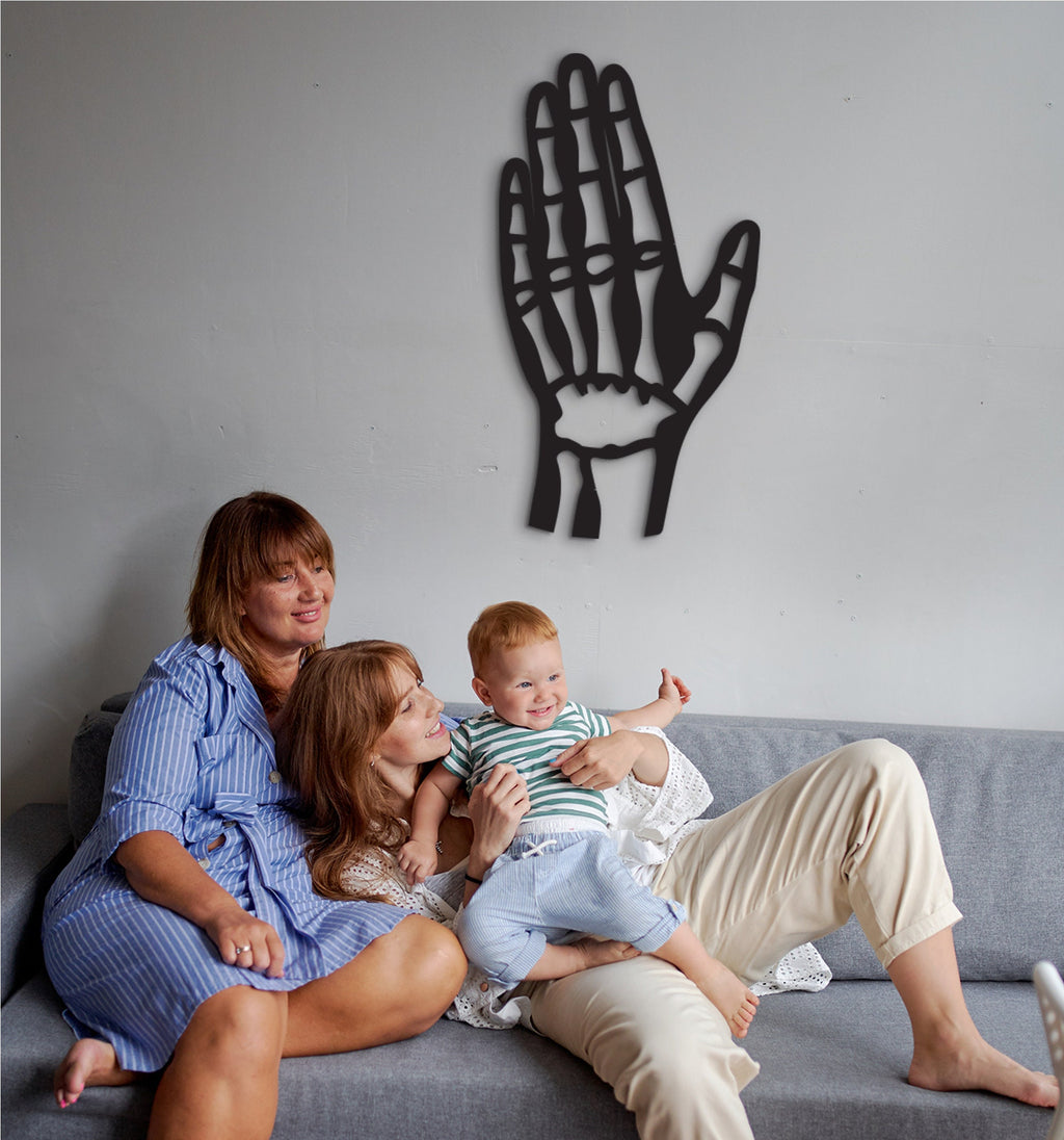 Hand and Fingers Wood Wall Art: Biology Anatomy Decor