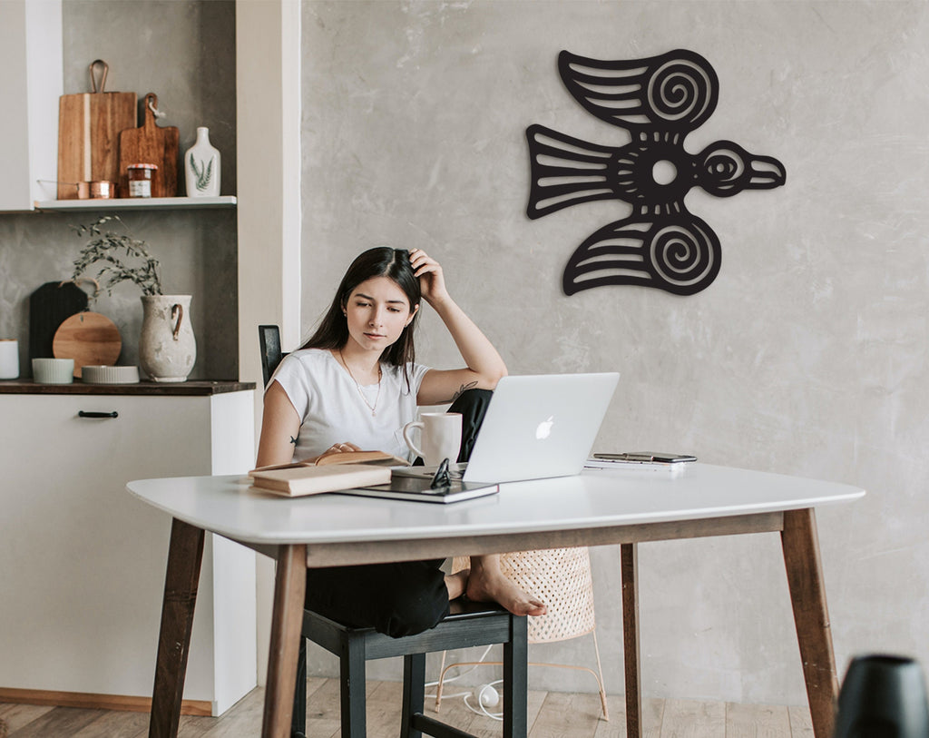 Tribal Shaman Bird Wall Art: Ethnic Native Decor