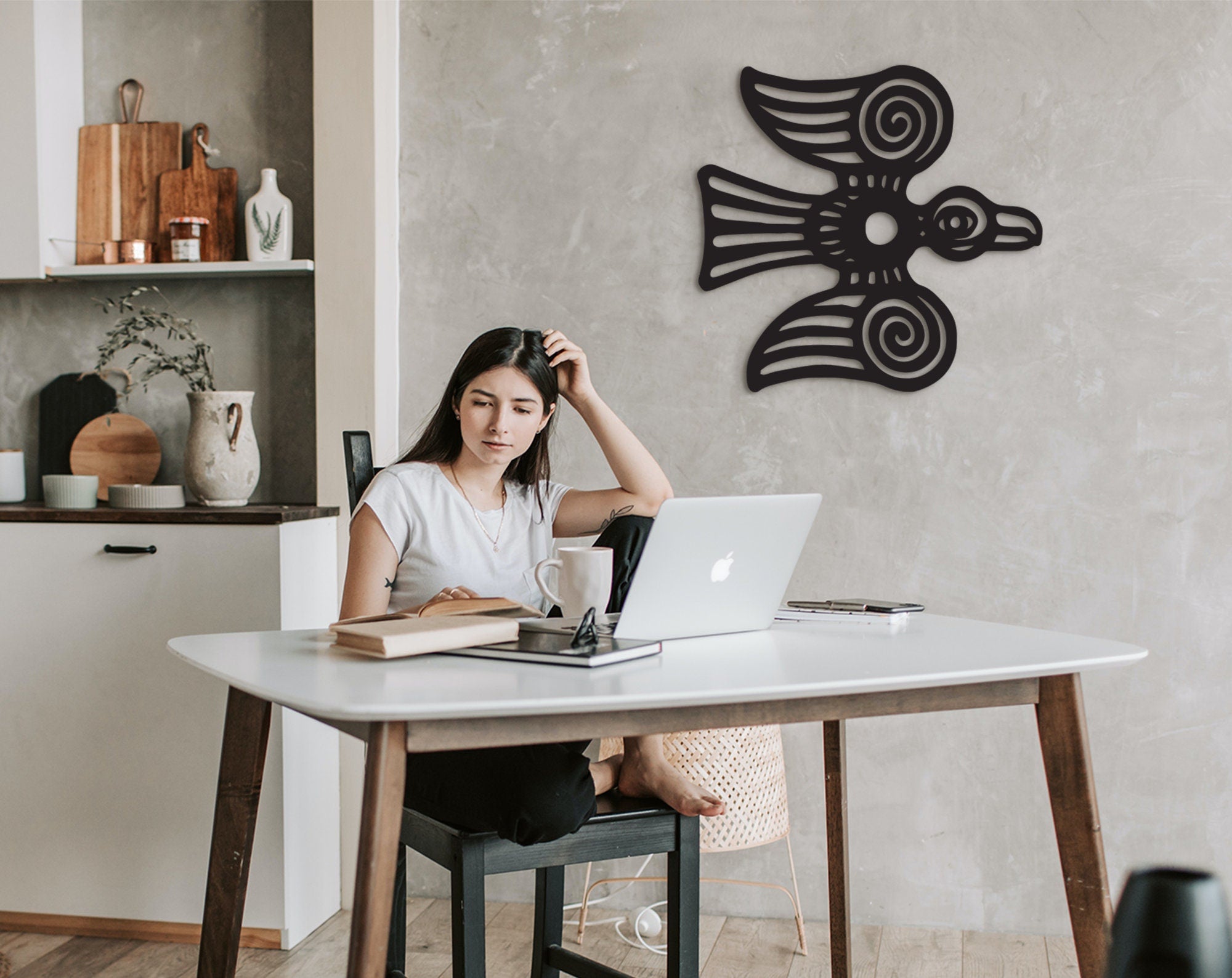 Tribal Shaman Bird Wall Art: Ethnic Native Decor
