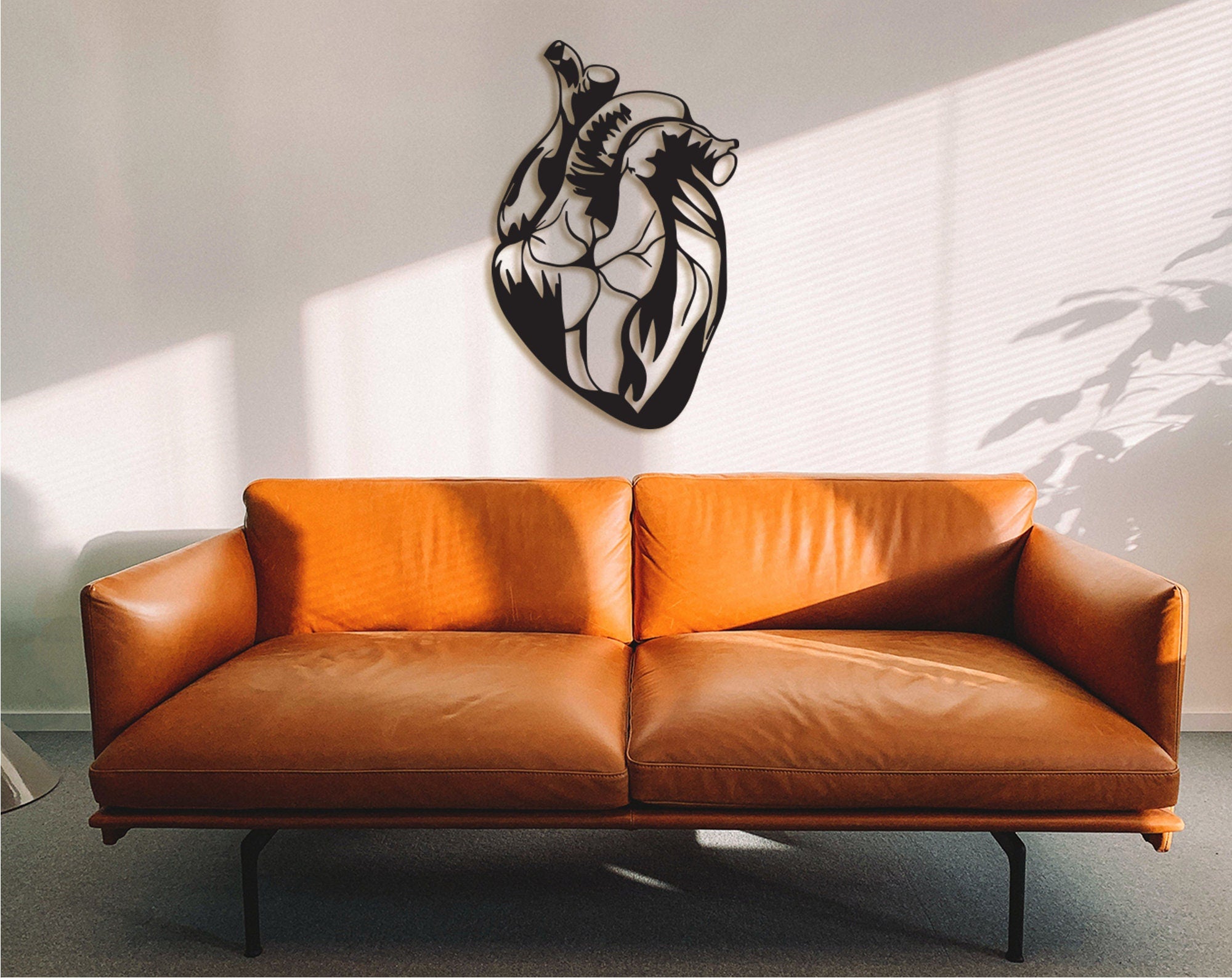 Geometric Anatomical Heart Wall Decor: Medical Office Art