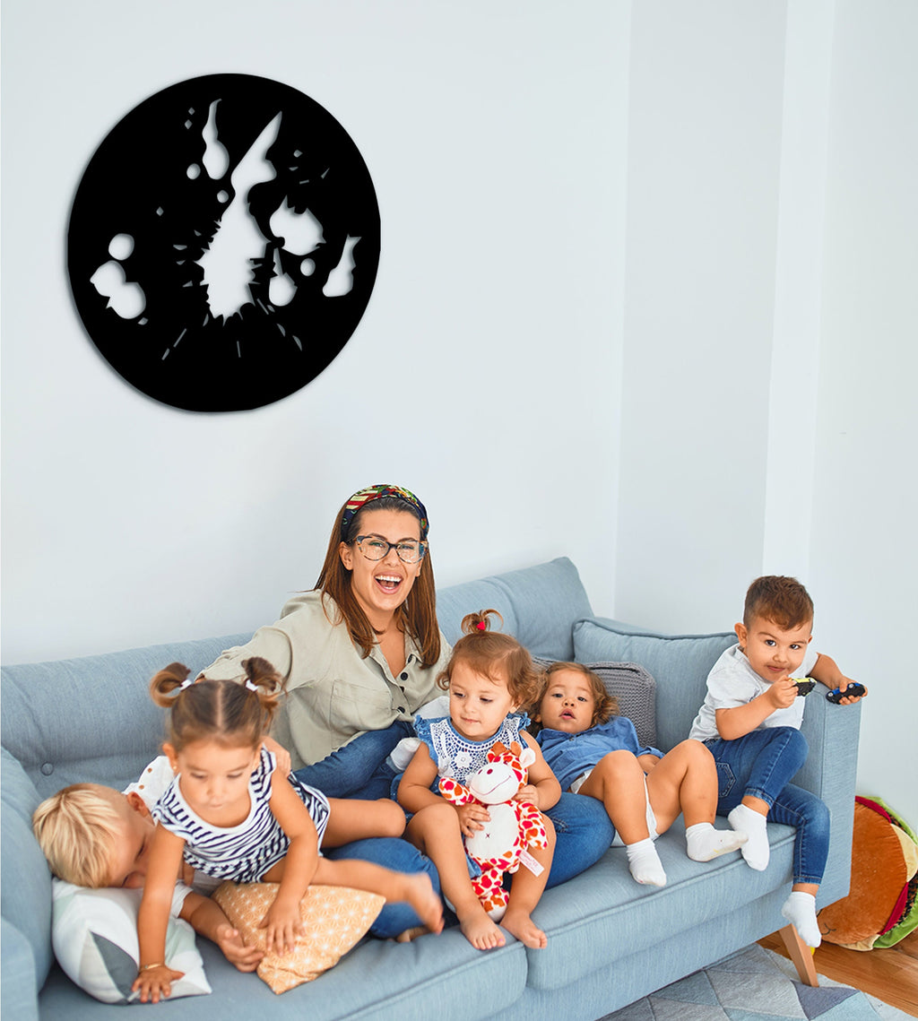 Geometric Planets Wood Wall Decor: Space Orbit Hanging
