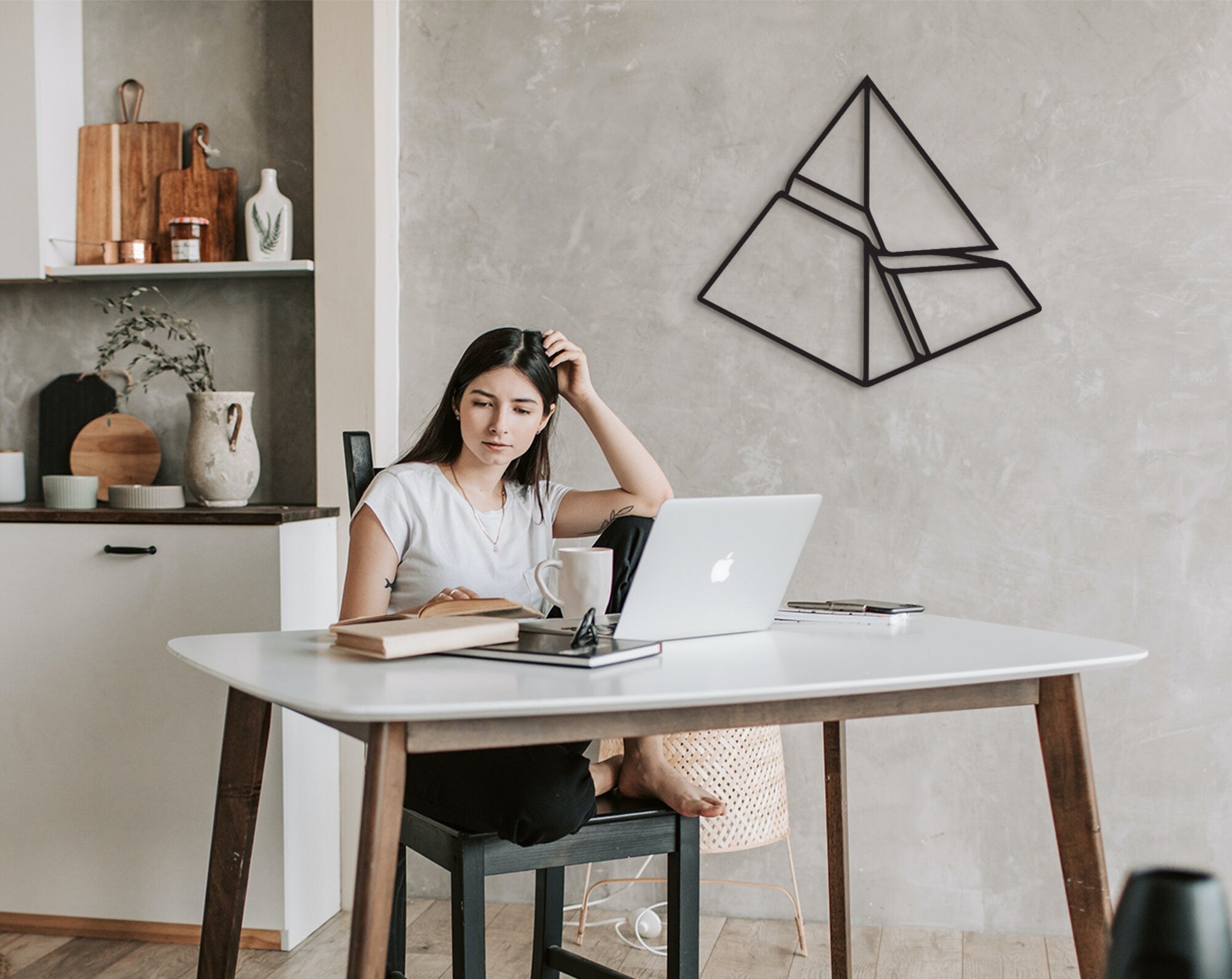Modern Geometric Wood Wall Art: Laser Cut Home Decor