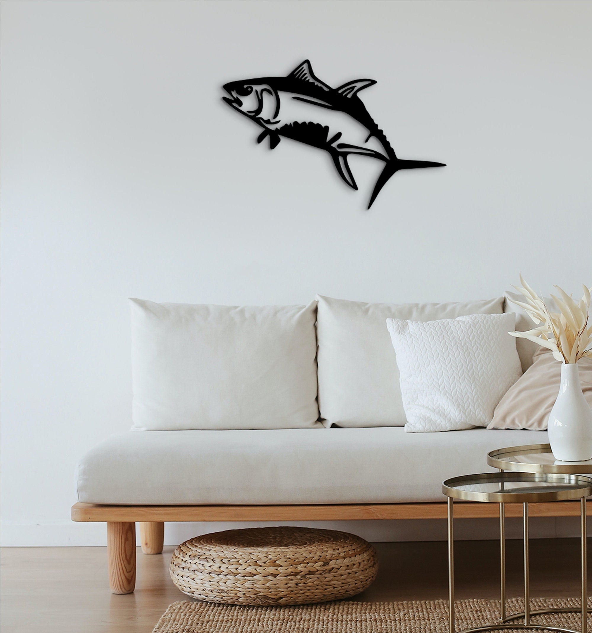 Carp Fish Wood Wall Art: Geometric Angler Gift