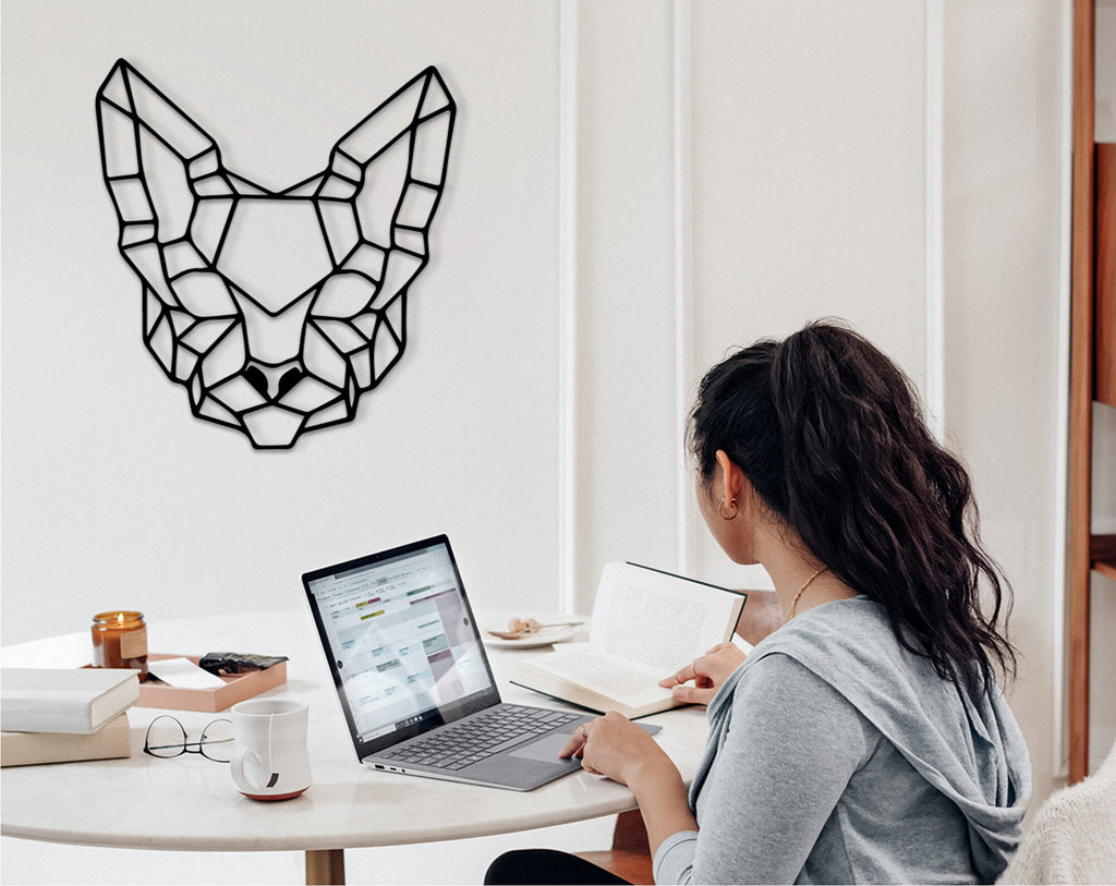 Personalized Sphynx Cat Wood Sign: Geometric Wall Art