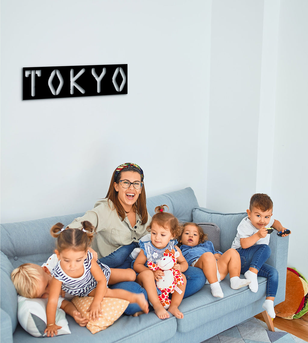 Tokyo Wood City Sign: 3D Shadow Wall Art