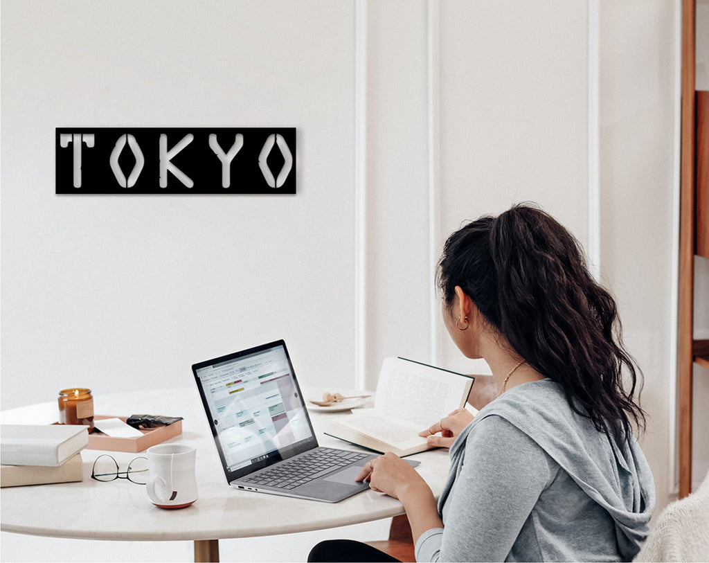 Tokyo Wood City Sign: 3D Shadow Wall Art