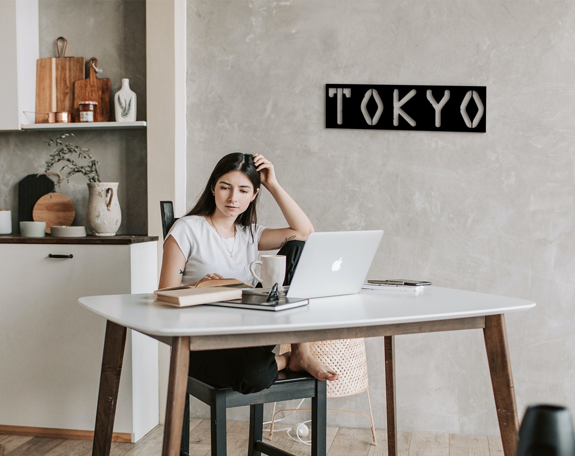 Tokyo Wood City Sign: 3D Shadow Wall Art