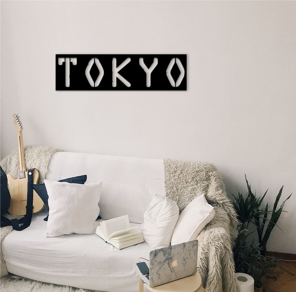 Tokyo Wood City Sign: 3D Shadow Wall Art