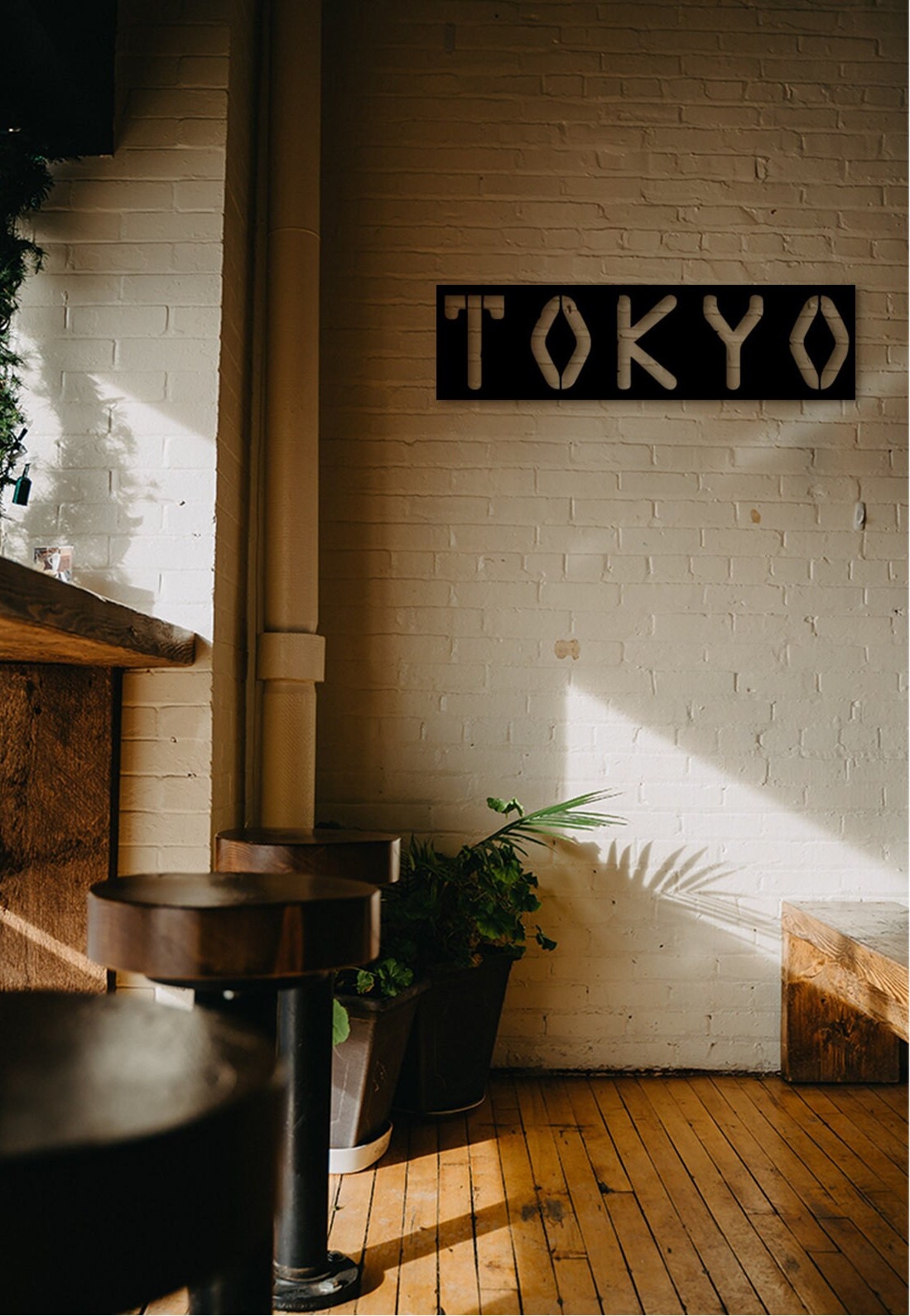 Tokyo Wood City Sign: 3D Shadow Wall Art