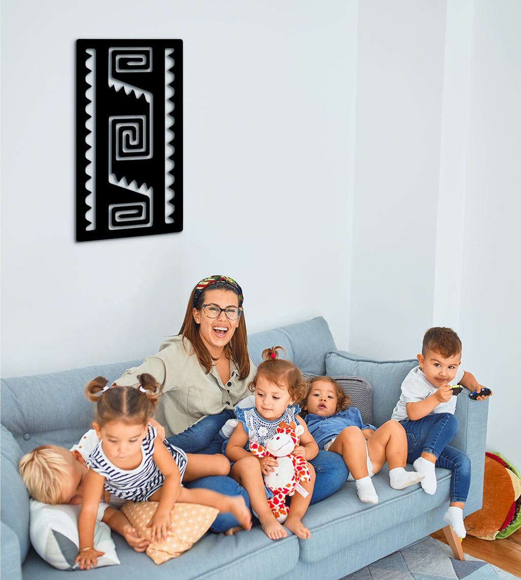 Aztec Tribal Wooden Wall Art: Boho Home Decor