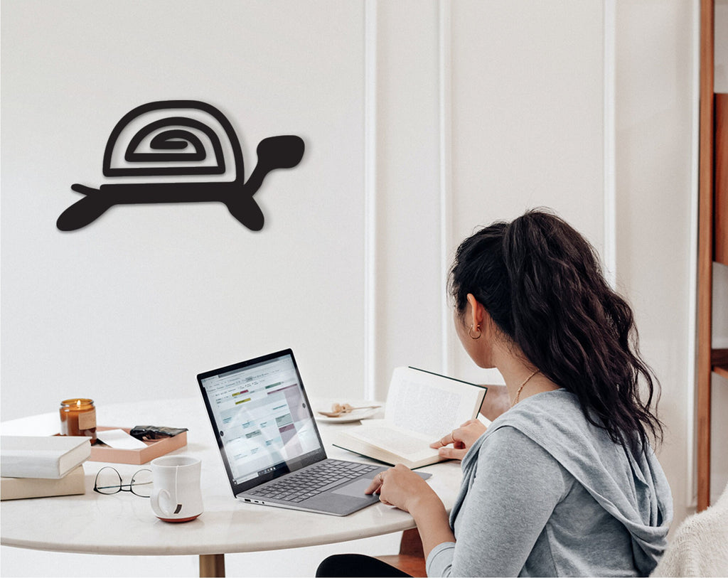Geometric Turtle Wall Art: Wooden Maya Denkyem Adinkra Decor