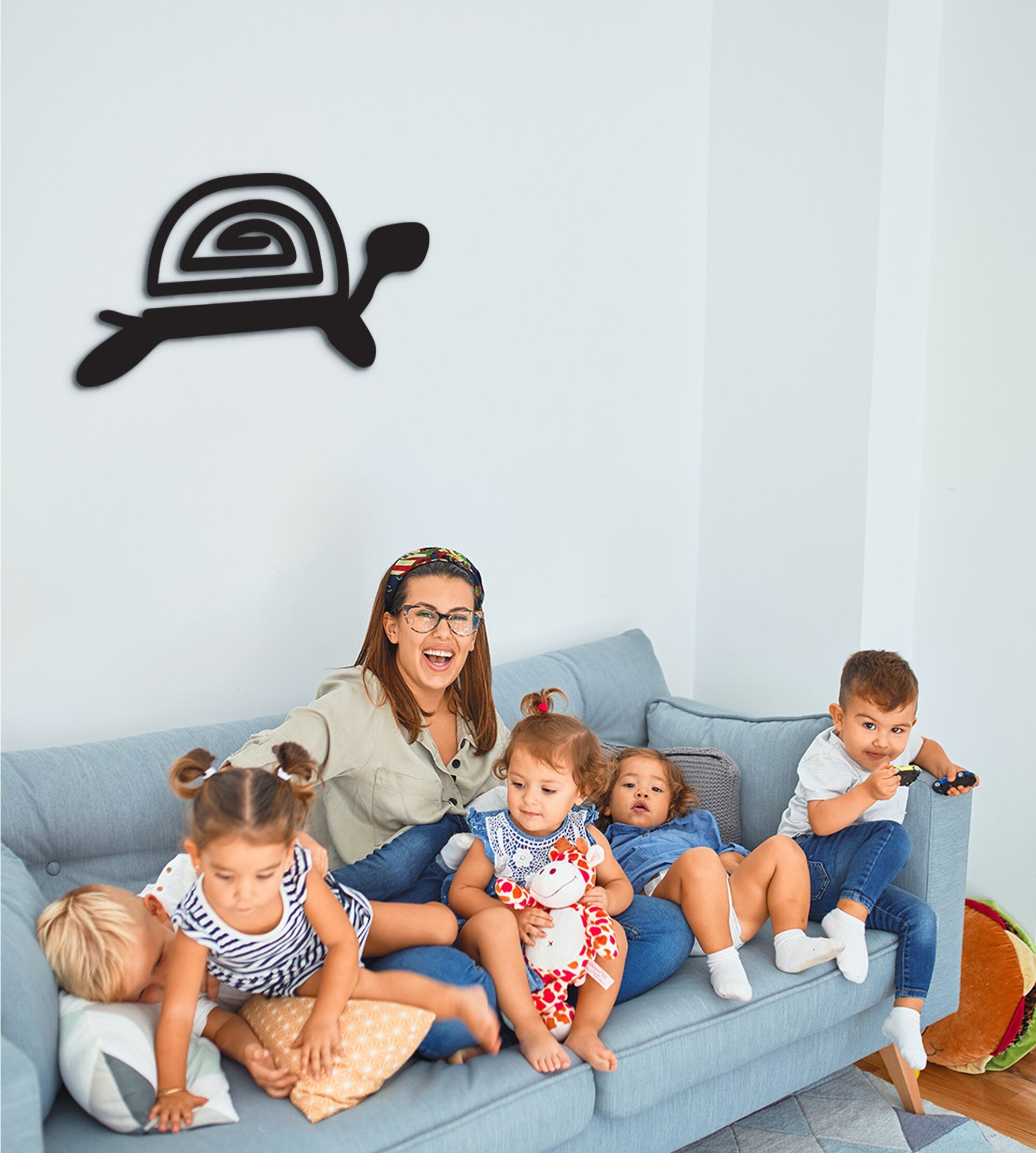 Geometric Turtle Wall Art: Wooden Maya Denkyem Adinkra Decor