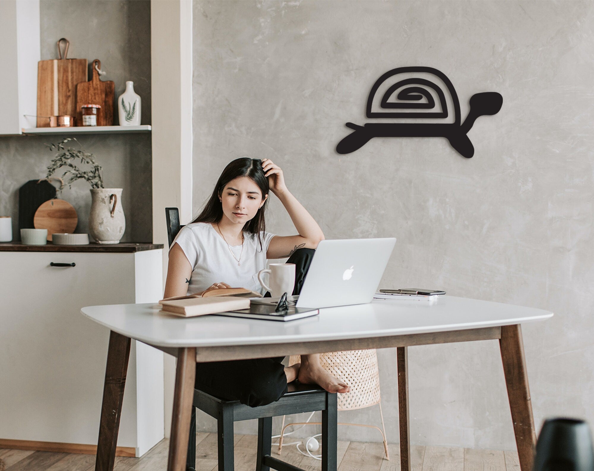 Geometric Turtle Wall Art: Wooden Maya Denkyem Adinkra Decor