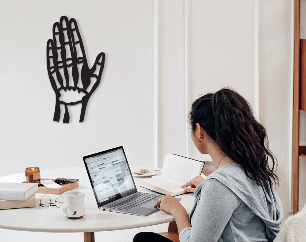 Hand and Fingers Wood Wall Art: Biology Anatomy Decor