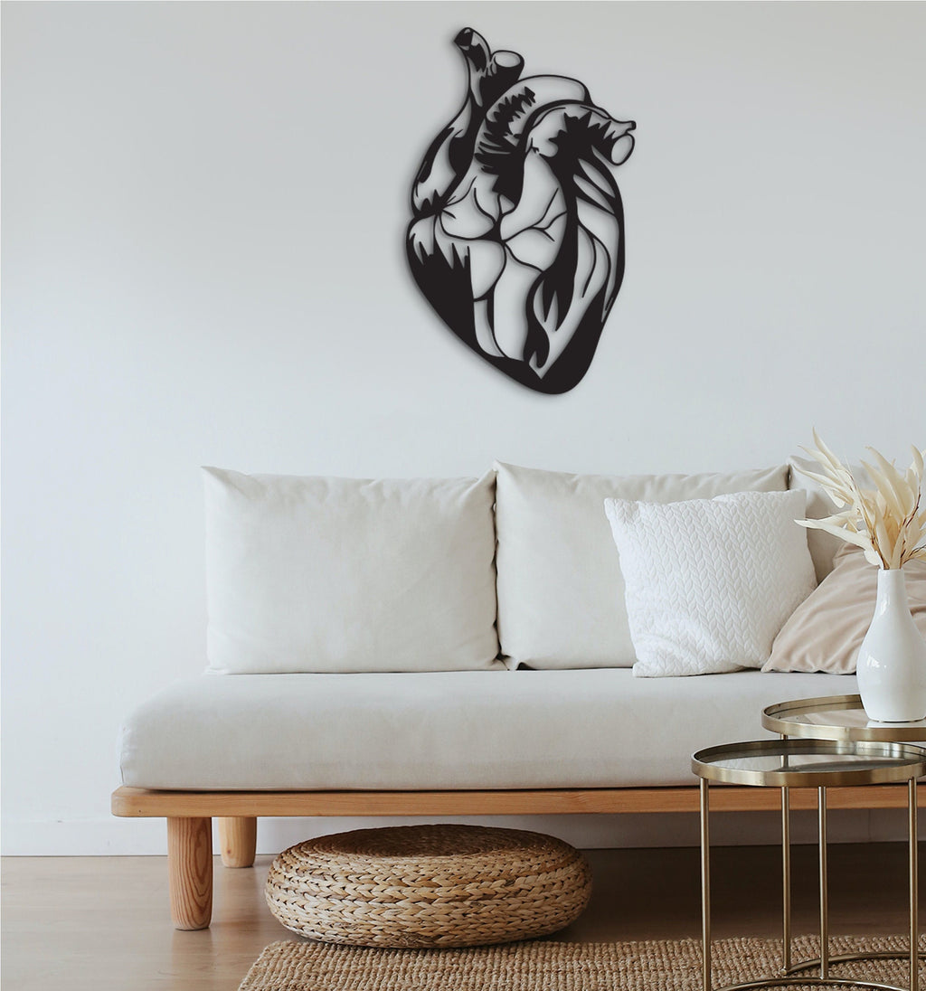 Geometric Anatomical Heart Wall Decor: Medical Office Art
