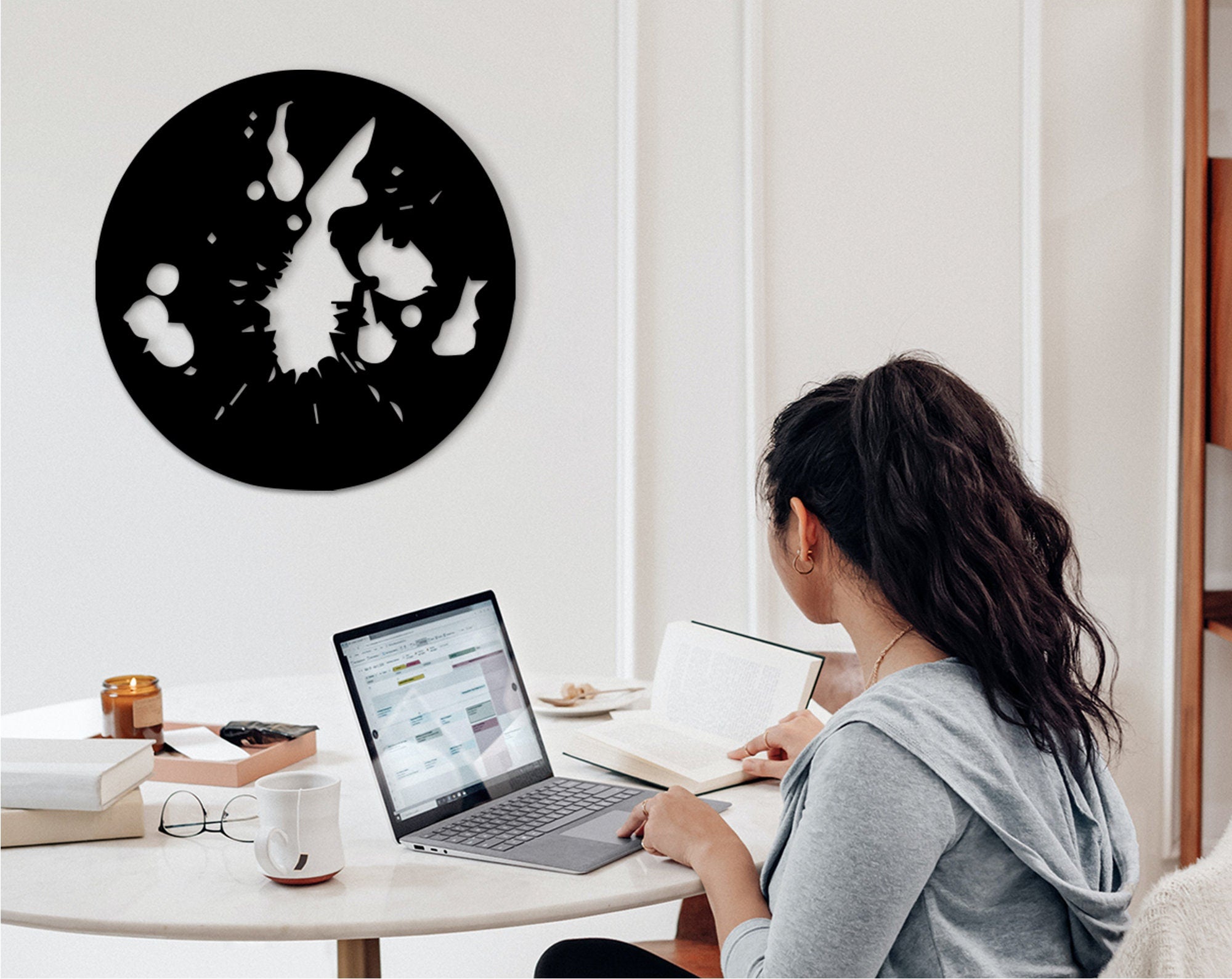Geometric Planets Wood Wall Decor: Space Orbit Hanging
