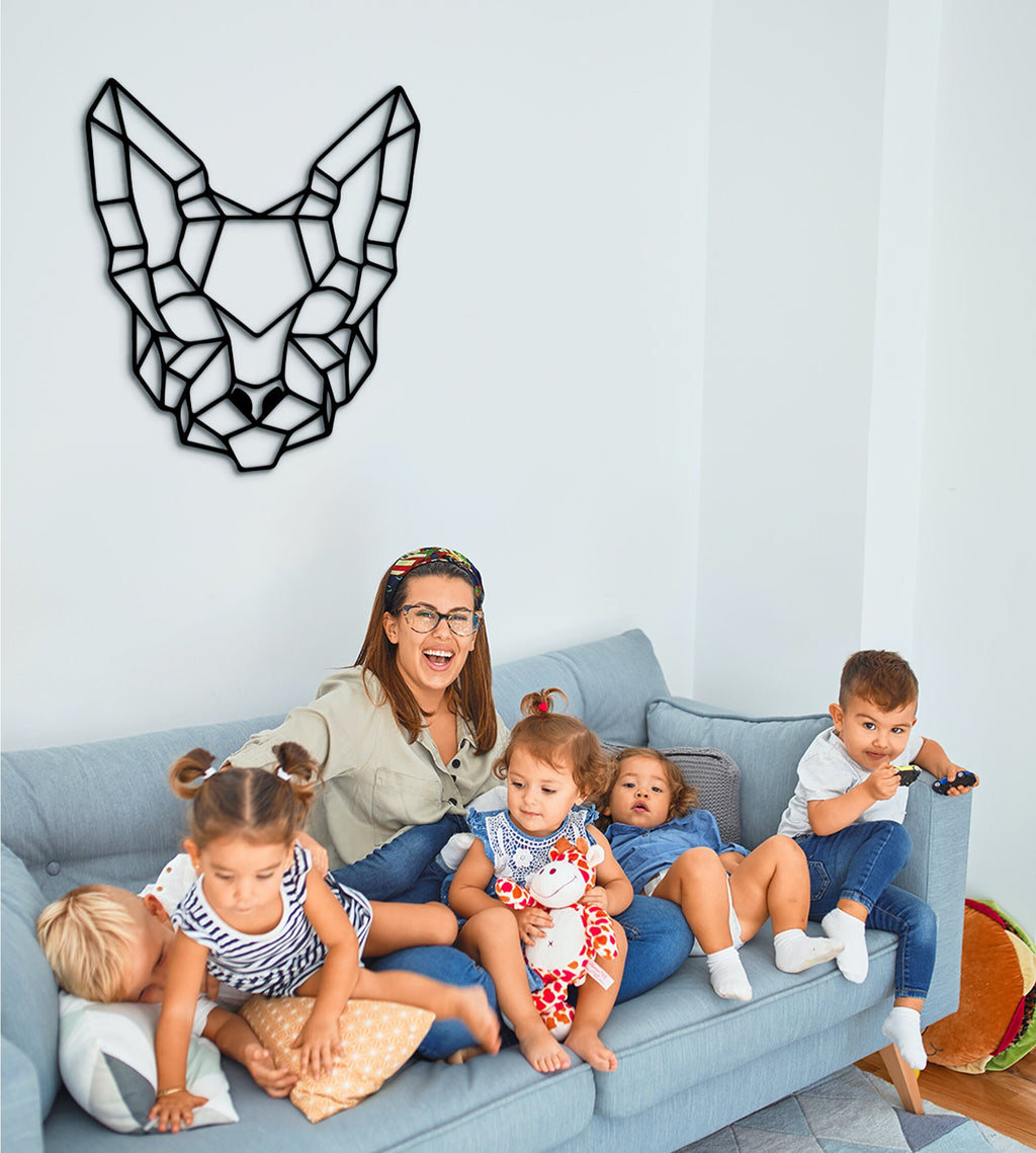 Personalized Sphynx Cat Wood Sign: Geometric Wall Art