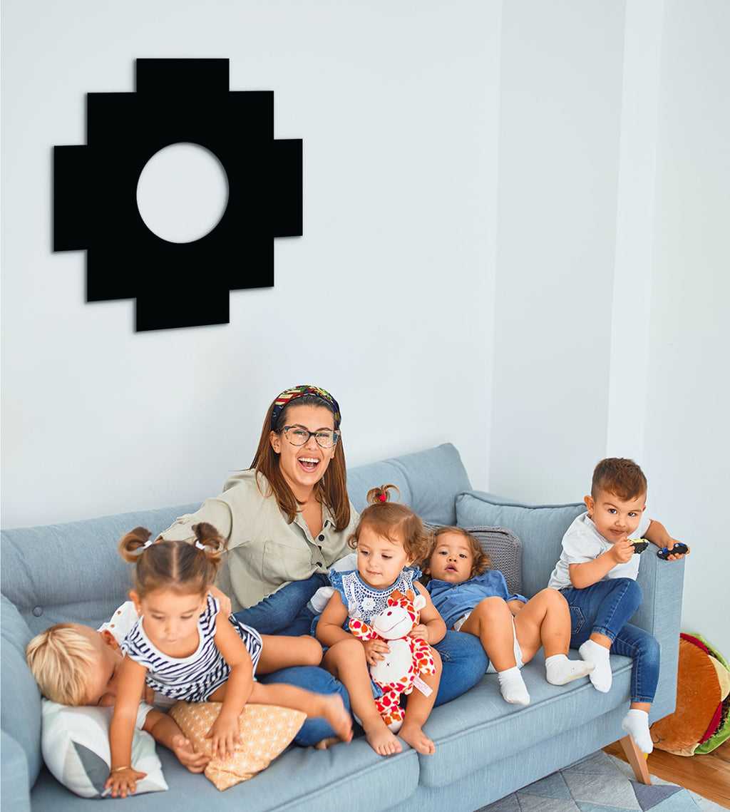 Chakana Wood Wall Art: Geometric Yoga Decor, Kids Room Gifts