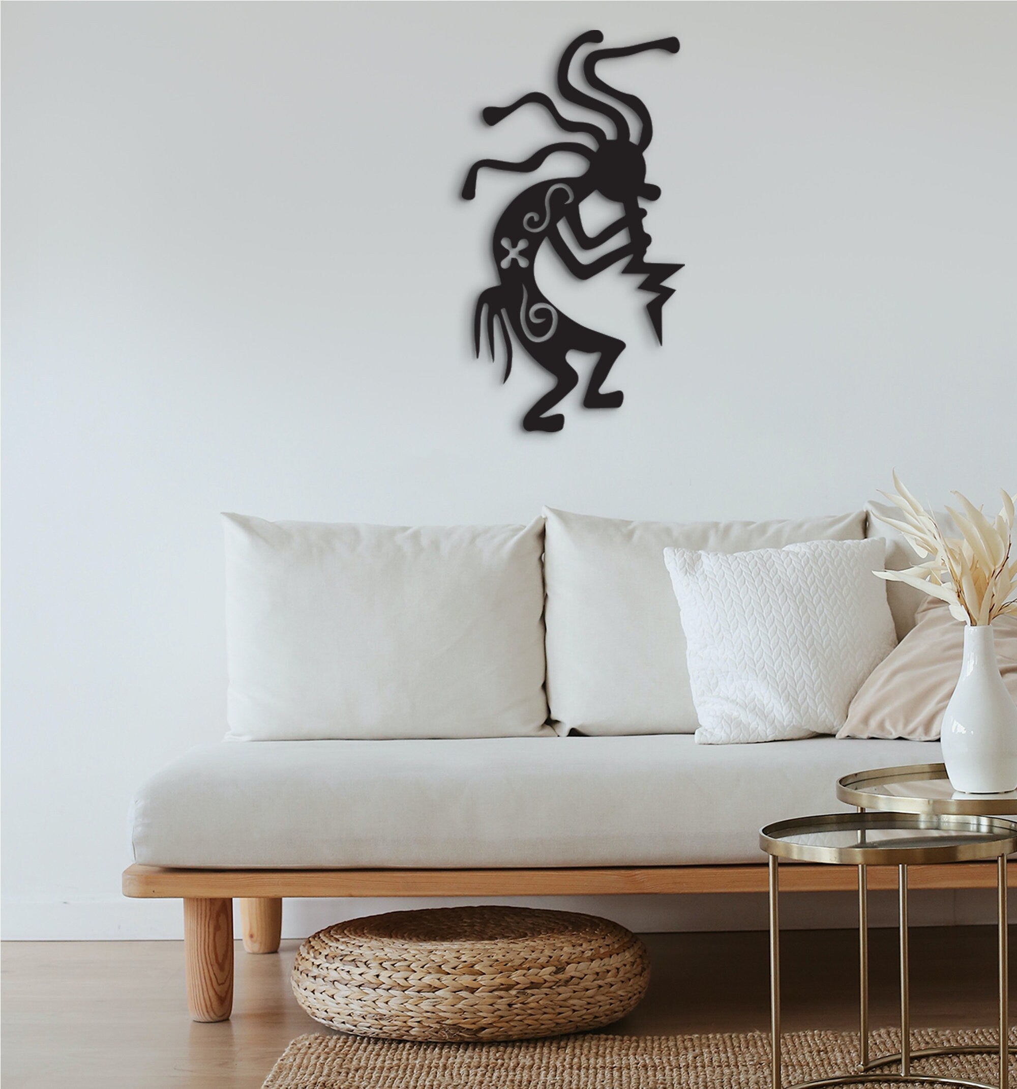 Kokopelli Flute Player Wood Wall Art: Southwestern Decor