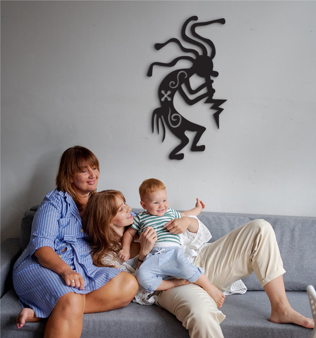 Kokopelli Flute Player Wood Wall Art: Southwestern Decor