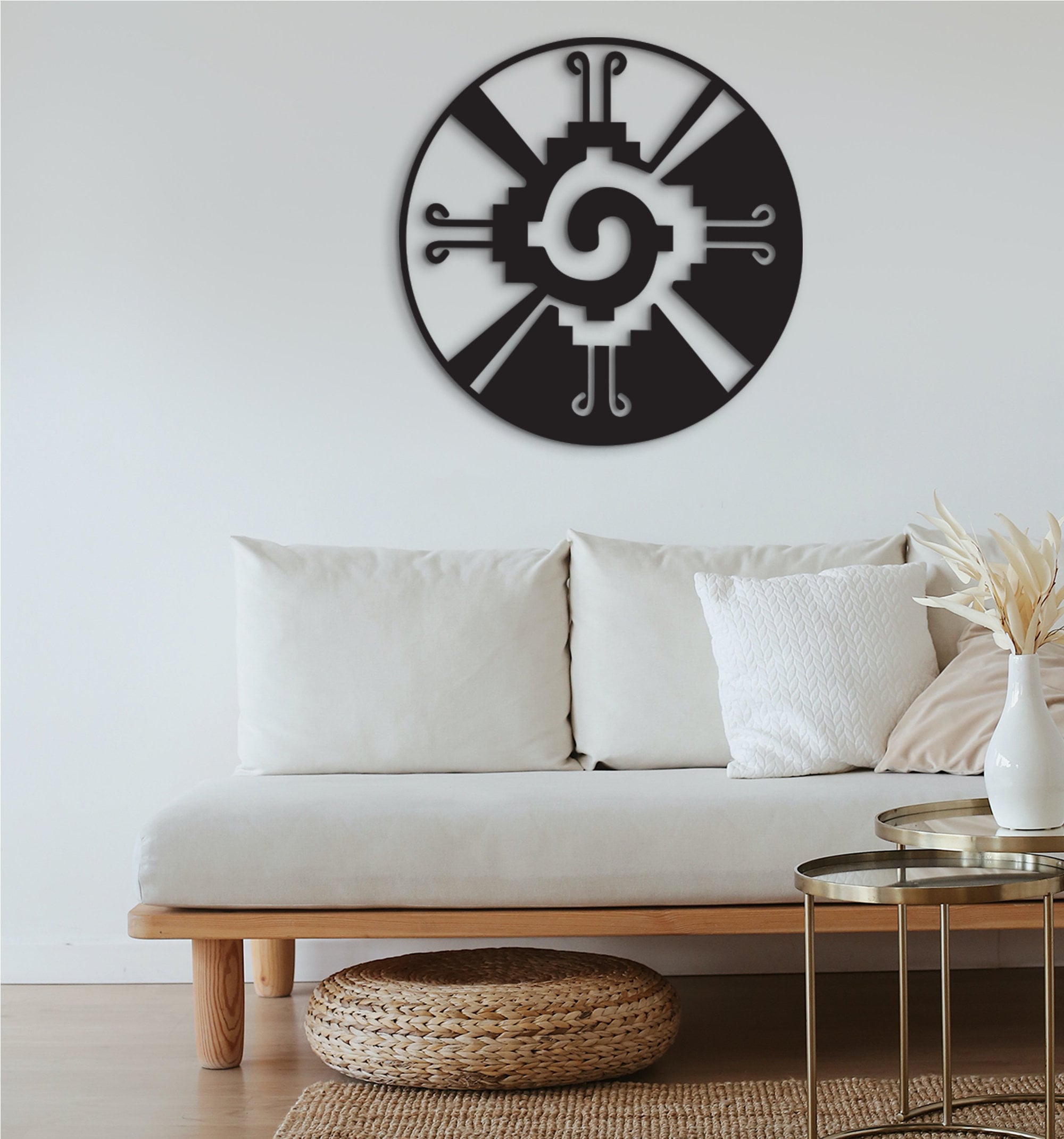 Hunab Ku Wooden Wall Art: Mayan Sacred Geometry Decor