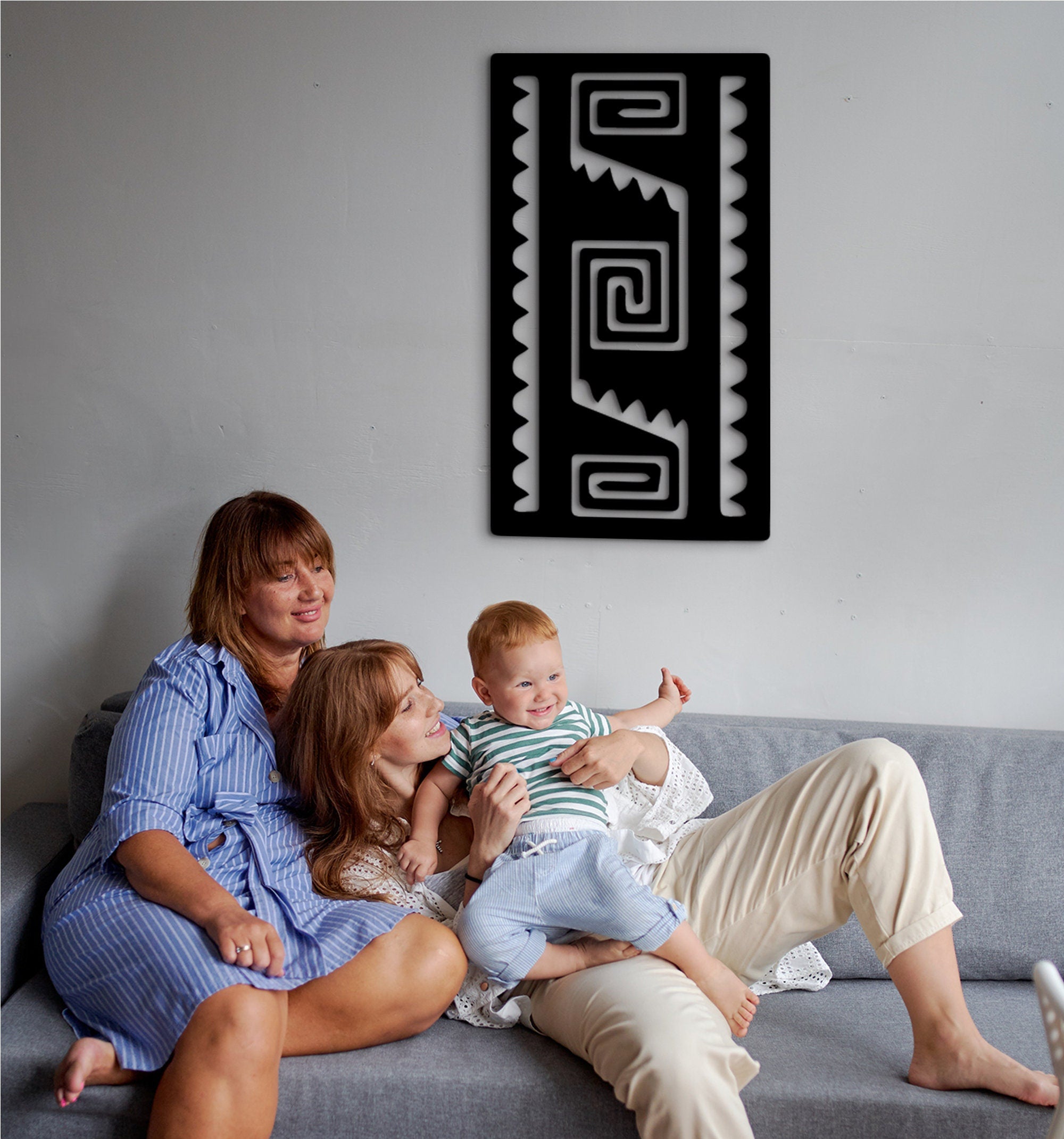 Aztec Tribal Wooden Wall Art: Boho Home Decor