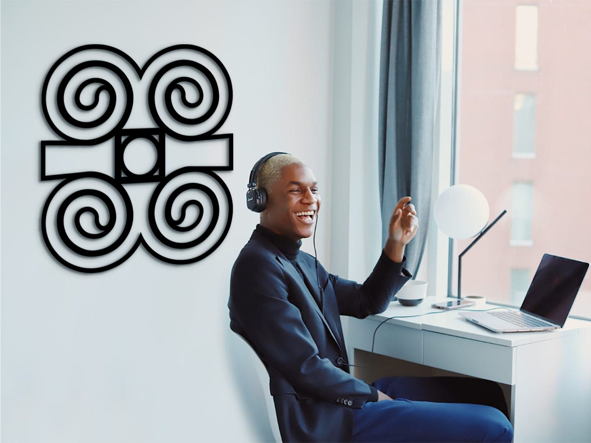 Dwennimmen Symbol: African Wood Wall Art Decor