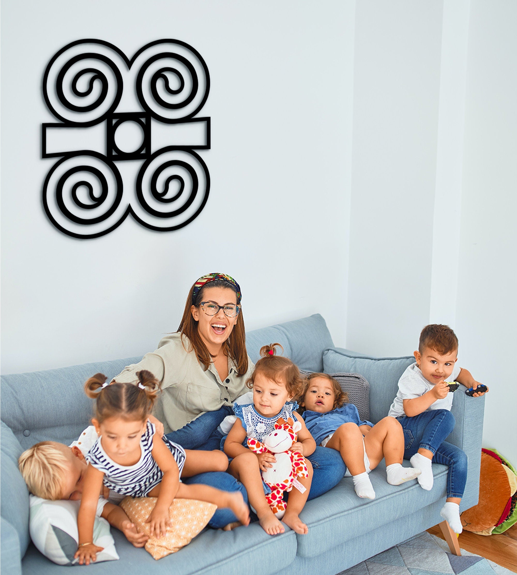 Dwennimmen Symbol: African Wood Wall Art Decor