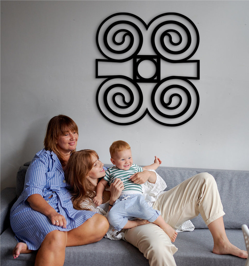 Dwennimmen Symbol: African Wood Wall Art Decor