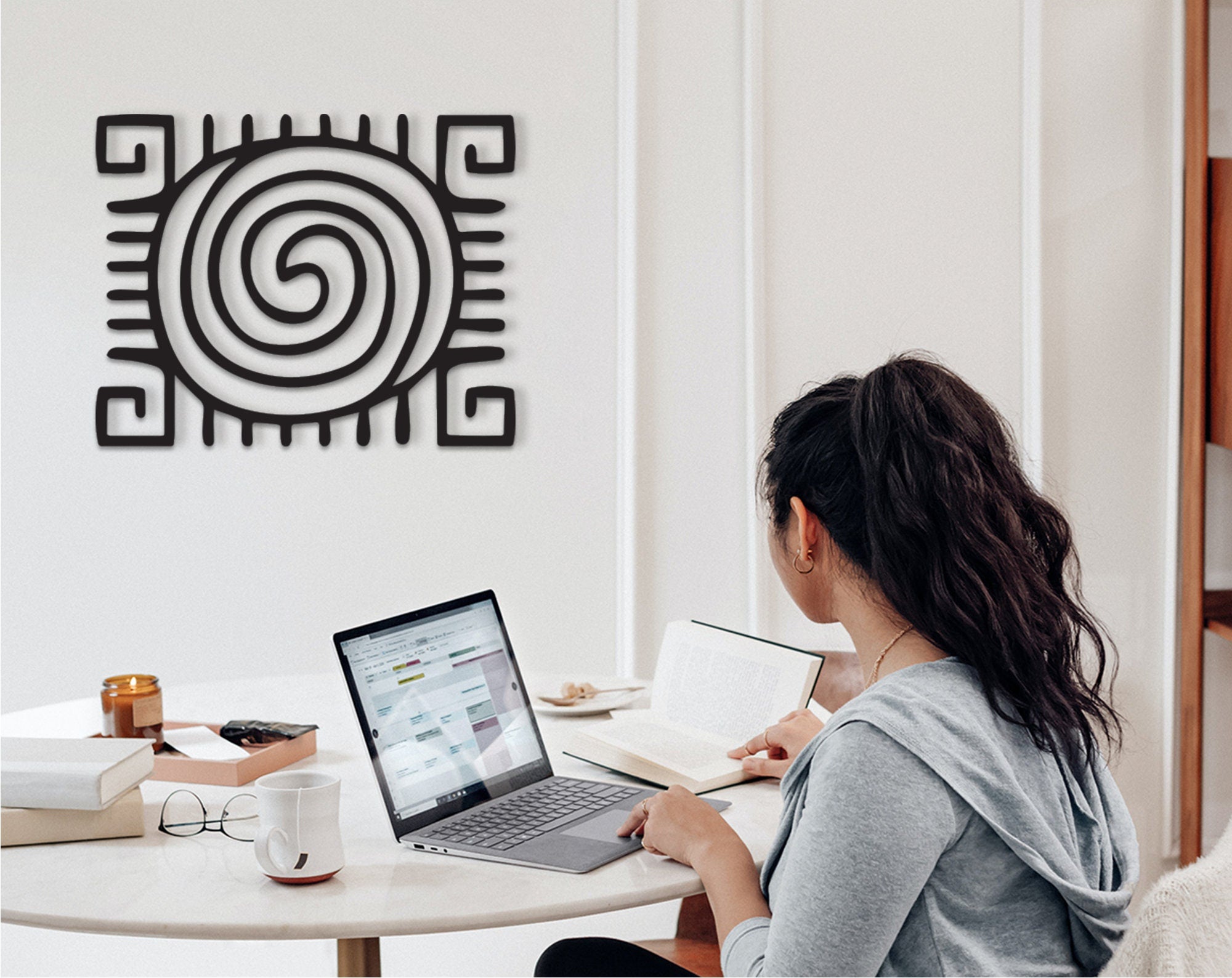 Dwennimmen Symbol: African Wood Wall Art, Office Decor