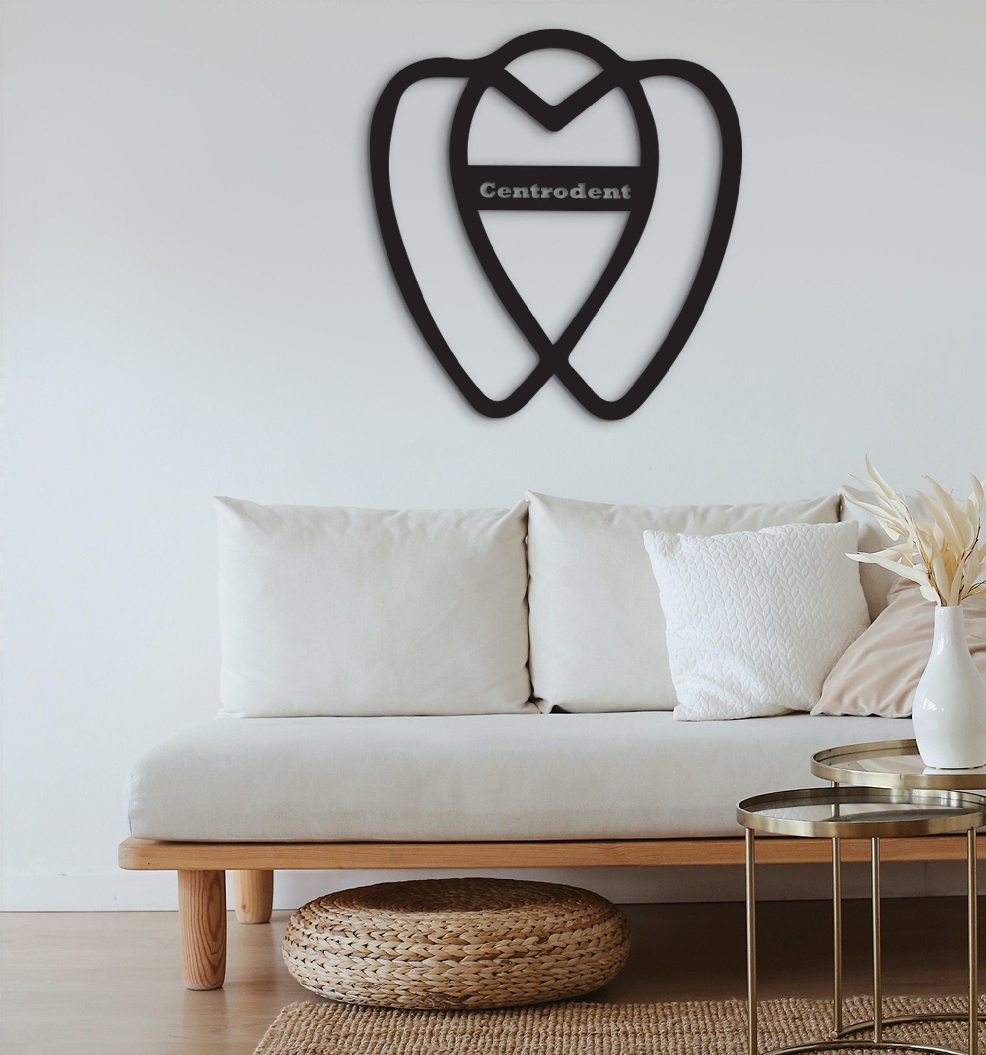 Centrodent Wooden Dentist Wall Art: Custom Dental Sign