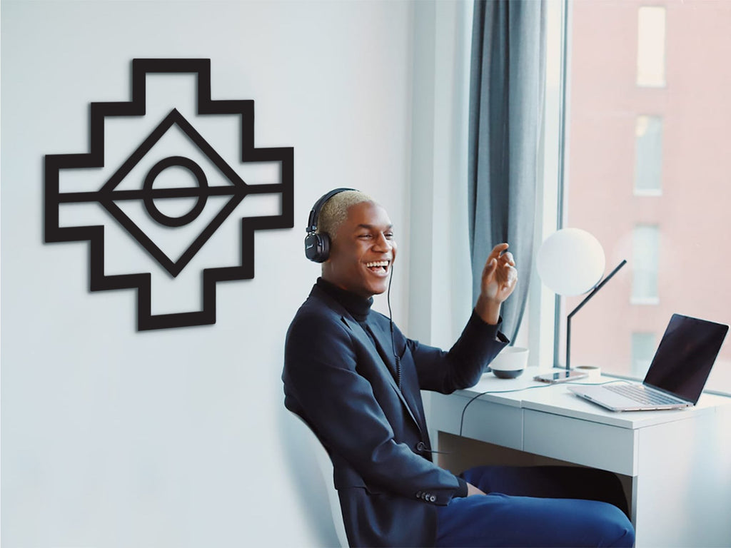 La Chakana Wood Wall Art: Geometric Tribal Decor