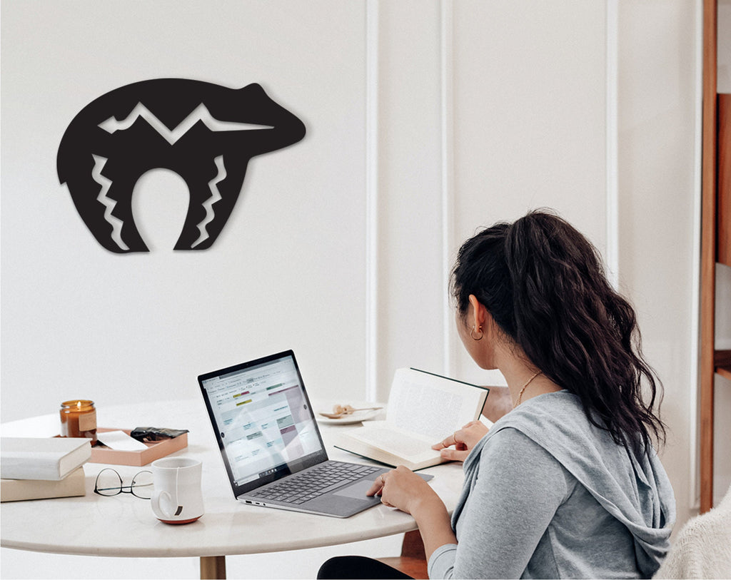 Tribal Bear Wall Art: Geometric MDF Decor