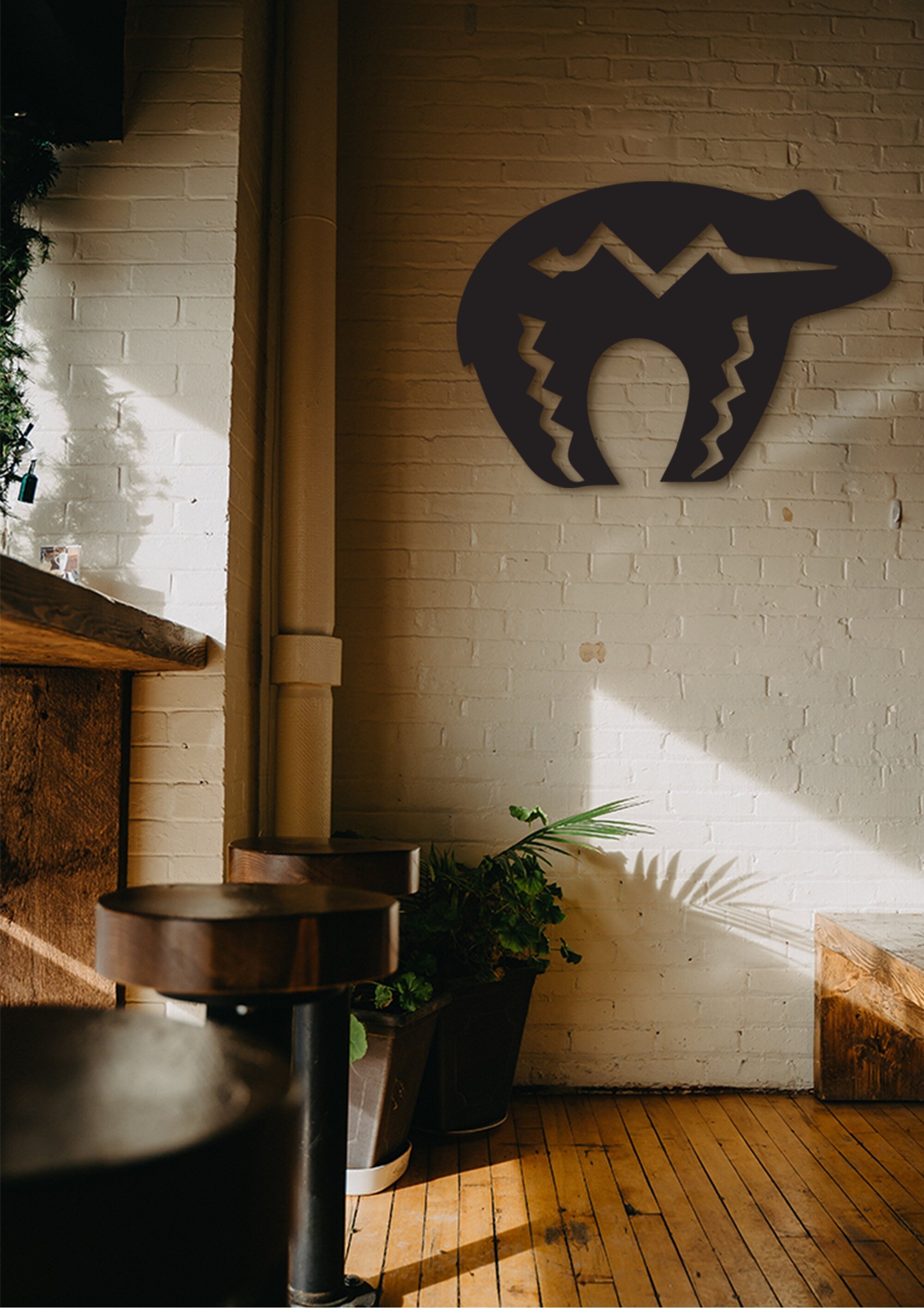 Tribal Bear Wall Art: Geometric MDF Decor