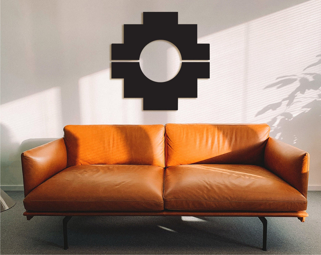Chakana Wood Wall Art: Geometric Decor for Office or Yoga Room